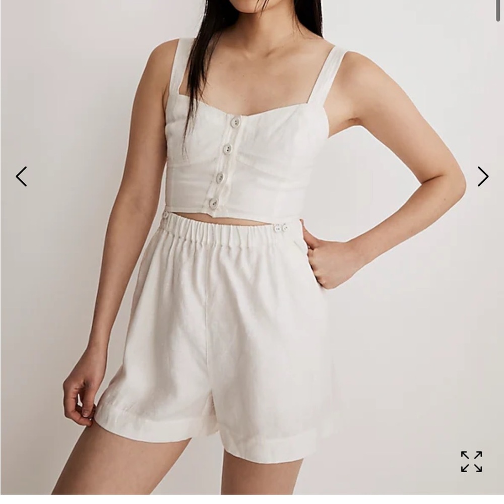 Madewell linen romper size 6 NWT